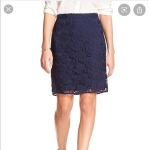 Lace Navy Pencil Skirt from Banana Republic